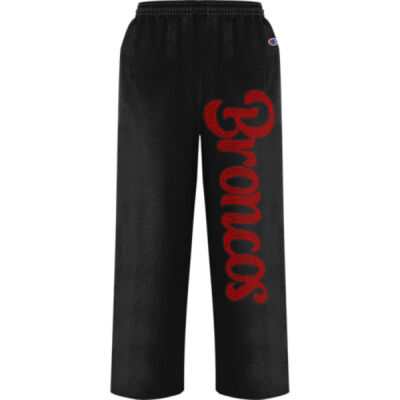 Red Broncos - Powerblend® Youth Open-Bottom Sweatpants with Pockets Thumbnail