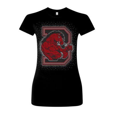 Broncos Logo - Women's Fitted Fine Jersey Tee Thumbnail
