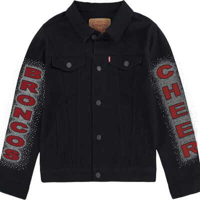 Broncos Logo with OPTIONAL sleeves - Youth Denim Jacket Thumbnail